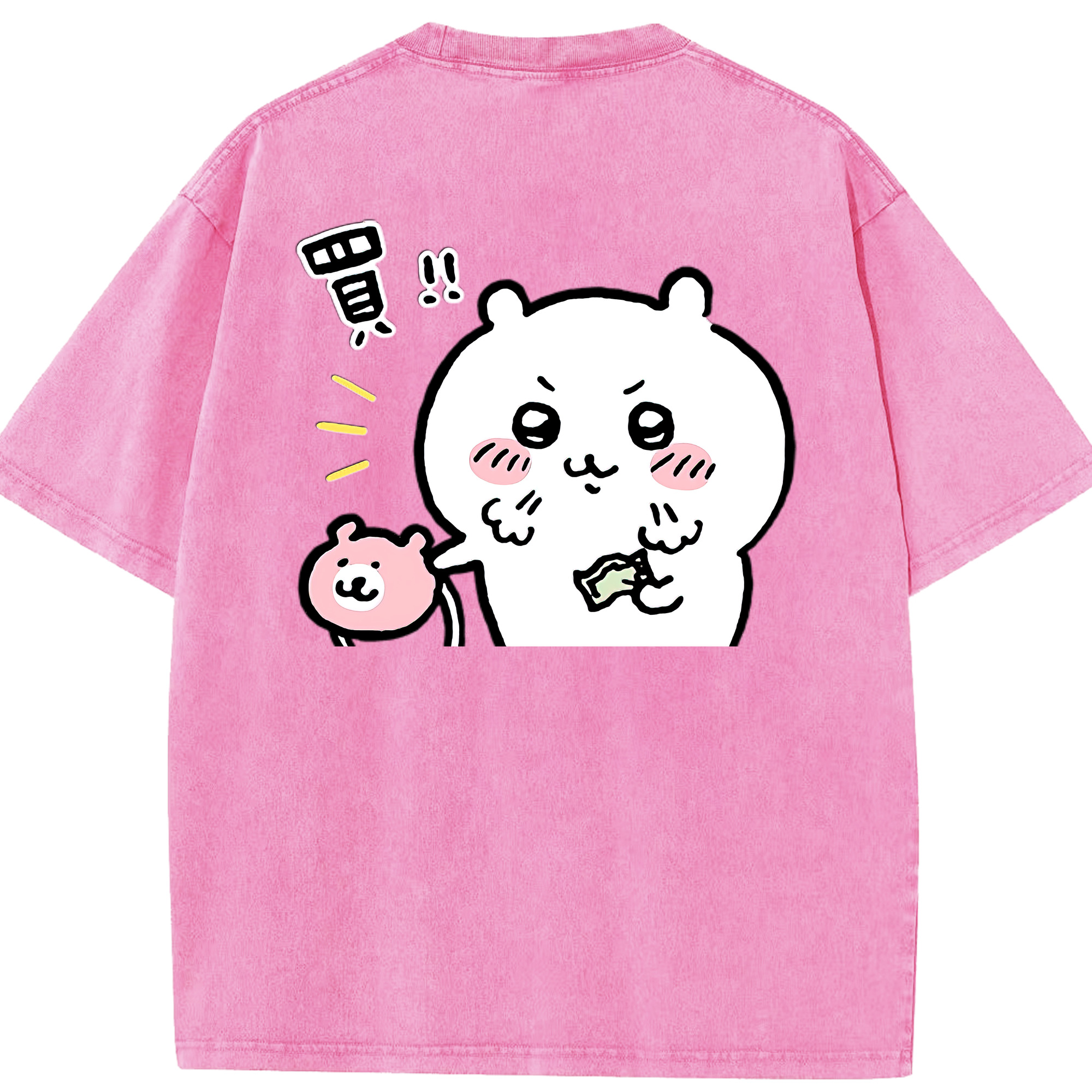 （画像用） ちいかわ ちいかわ Chii-kawa chiikawa 綿100% ヴィンテージ風 半袖Tシャツ（背面プリント）